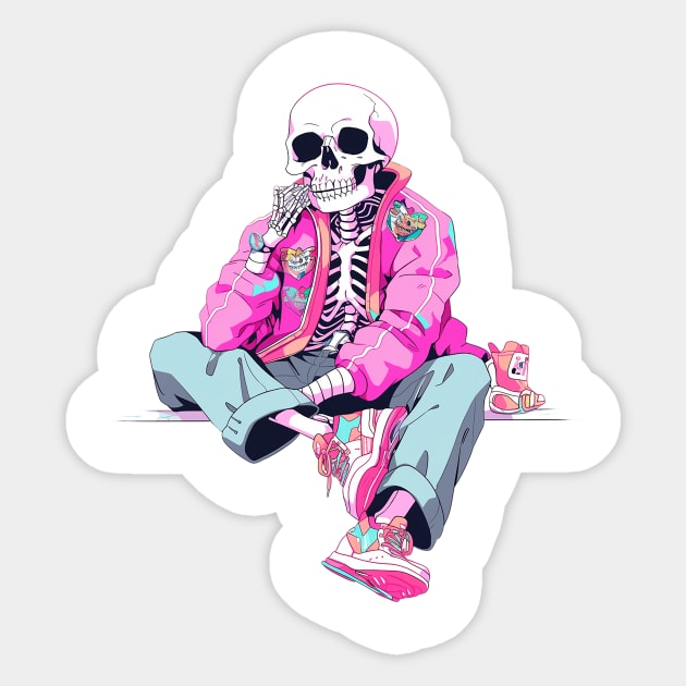 preppy skeleton Sticker by Ninja banana